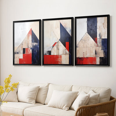 Canora Grey LANDSCAPES Series CXX -Custom Framed Wrapped Gallery Canvas - 3 Pieces