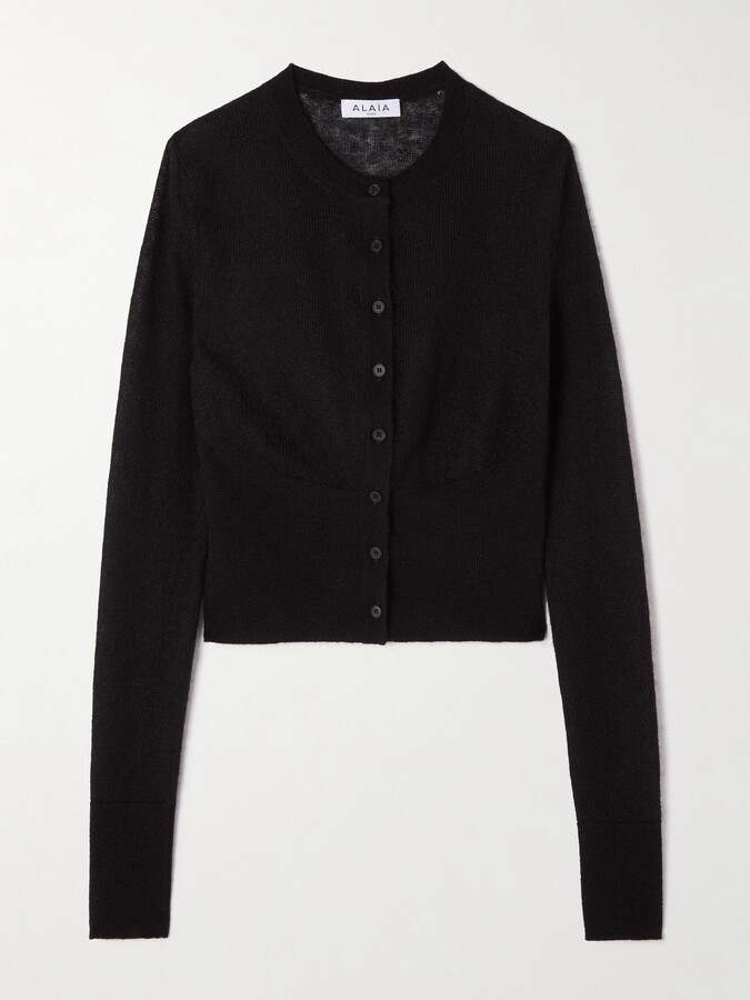Alaia Mohair-blend Cardigan - Black