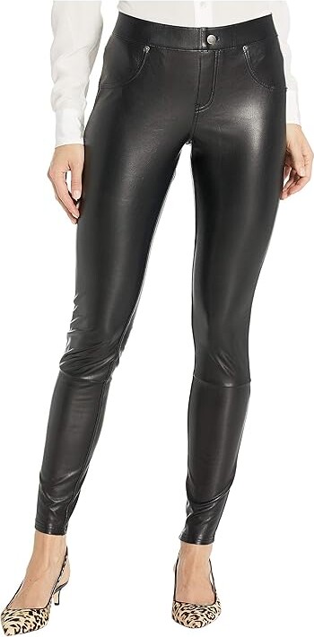 Hue Leatherette Leggings Women's Casual Pants Black : XL (US Women's 16-18) 27.5, Polyester/Spandex