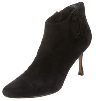 Manolo Blahnik Suede Ankle Boots Black Suede Ankle Boots