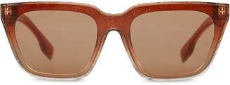 Burberry Eyewear Glitter Detail Square Frame Shield Sunglasses