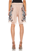 Thumbnail for your product : 3.1 Phillip Lim Tattoo Embroidered Poly Shorts in Nude