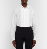 Thumbnail for your product : Saint Laurent White Slim-Fit Pintucked Cotton-Poplin Shirt