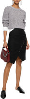 Thumbnail for your product : Rebecca Minkoff Camilla Asymmetric Button-detailed Crepe Skirt