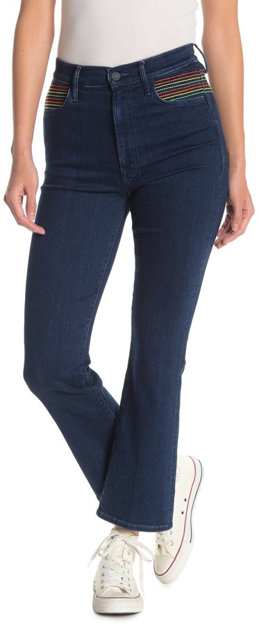 rainbow bootcut jeans