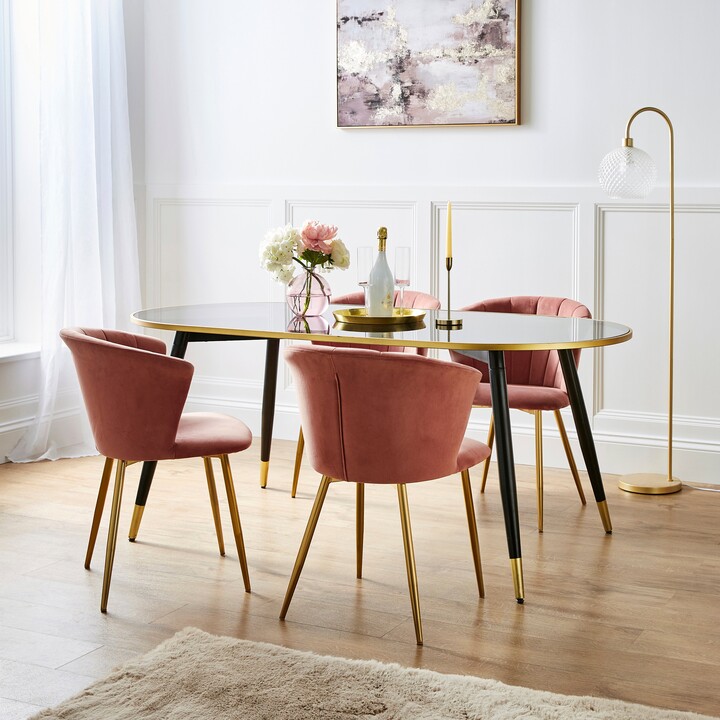 Dunelm Kendall Velvet Dining Chair Blush ShopStyle