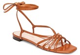 Thumbnail for your product : Loeffler Randall Lorelai Flat Ankle-Wrap Leather Sandals