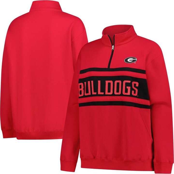 Fanatics Women's Red/Black Georgia Bulldogs Plus Size Quarter-Zip Pullover Hoodie - Red Black
