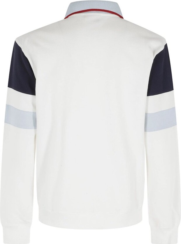 Drôle De Monsieur Zip Collar Striped Polo Shirt