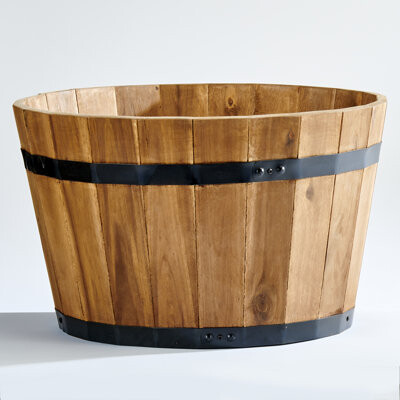 Worth Imports Wood Barrel Planter