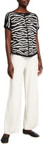 Thumbnail for your product : Joan Vass Silk-Blend Wide-Leg Sweater Pants