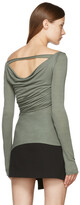 Thumbnail for your product : Helmut Lang Green Ruched Long Sleeve T-Shirt