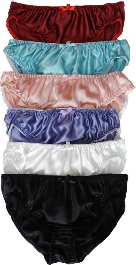 Men's Mulberry Silk Panties Sexy Bikini Low Waist Thong Satin Silk Underwear  2 Pack