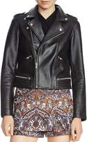 Thumbnail for your product : Maje Basalt Leather Biker Jacket