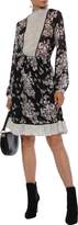 Thumbnail for your product : By Ti Mo Paneled Shirred Floral-print Fil Coupe Georgette Dress
