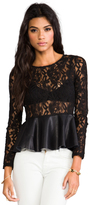 Thumbnail for your product : Blaque Label Leatherette Peplum Top