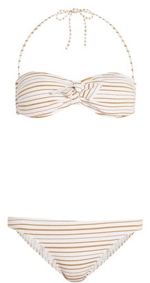 Melissa Odabash Aruba Striped Bandeau Bikini - White Stripe