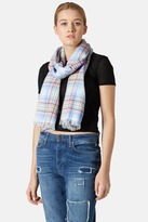 Thumbnail for your product : Topshop Fringed Plaid Scarf