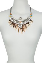 Thumbnail for your product : G Lish G-Lish Eagle Feather Trim Statement Necklace