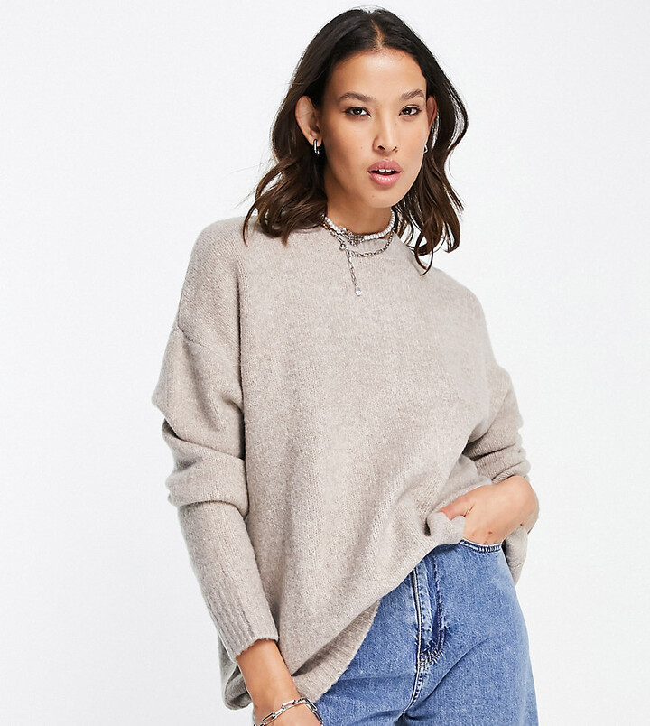 Bershka oversized sweater in camel - ShopStyle