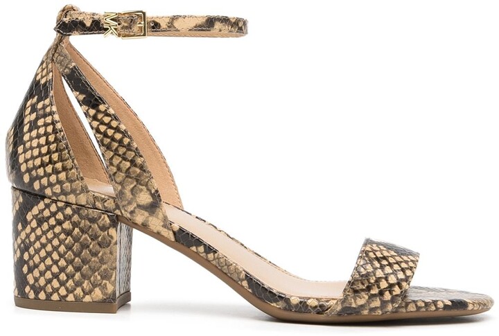 snakeskin low heels