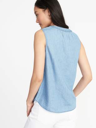 Old Navy Relaxed Sleeveless Tie-Neck Top for Women