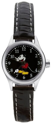Disney Petite Mickey Black Croco Leather Analog Watch