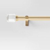 Thumbnail for your product : Threshold 66"-120" Clear Ribbed Curtain Rod Brass