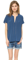 Thumbnail for your product : Vince Split Neck Cap Sleeve Top