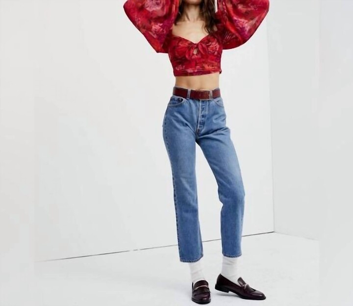 For Love & Lemons Trisha Crop Top In Red