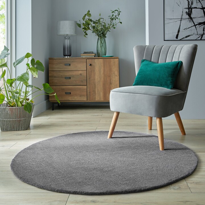 Dunelm Isla Round Rug Charcoal ShopStyle