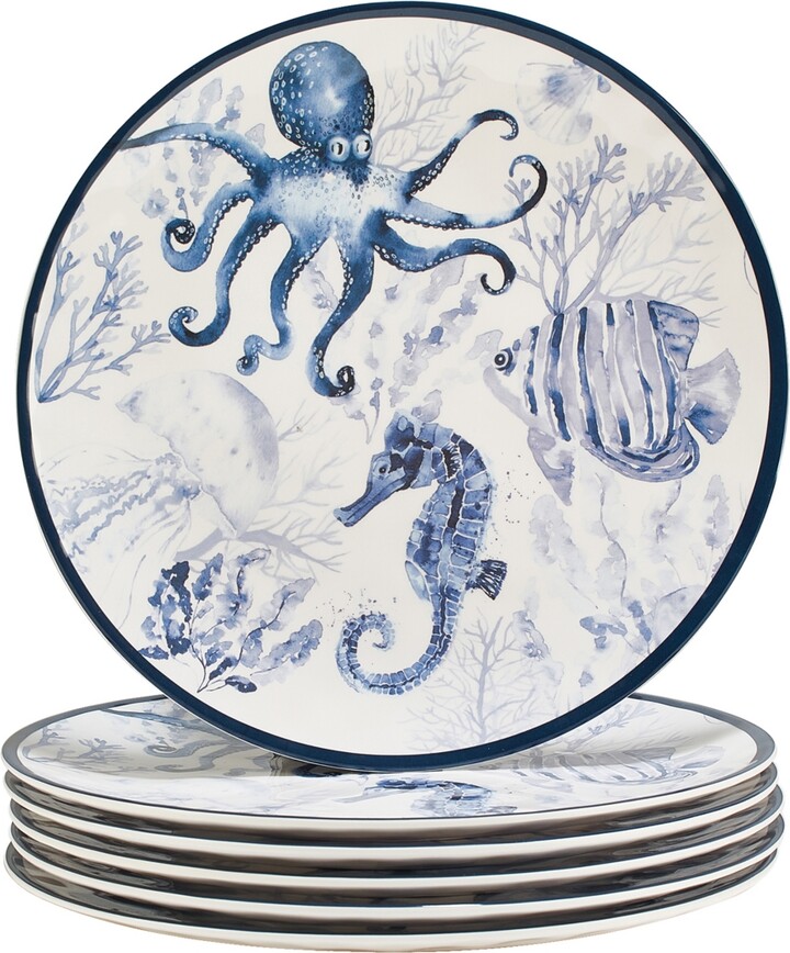 Certified International Sea Life Set of 6 Dinner Plate 11\