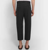Thumbnail for your product : Rick Owens Slim-fit Cotton-blend Twill Trousers - Black
