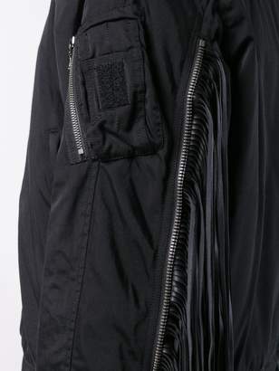 Julius fringed cuffs bomber jacket