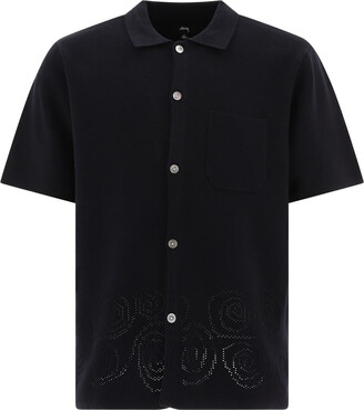トップス STUSSY Perforated Swirl Knit Shirt Stussy Perforated Swirl Knit Shirt - Natural | Garmentory