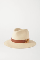 Thumbnail for your product : Valentino Garavani Leather-trimmed Straw Fedora - Ecru