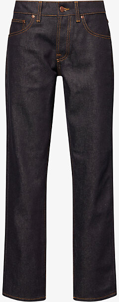 Nudie Jeans Mens Dry Abyss Solid Ollie Slim-Fit Denim Jeans 32/32