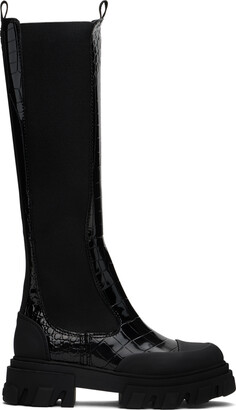 【GANNI】Black Stitch Cleated Low Chelsea Boots Ganni | Stitch Cleated Low Chelsea Boot | Chelsea Boots
