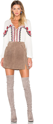 Blank NYC Suede Skirt in Taupe