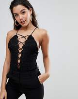 Thumbnail for your product : Parallel Lines Body In Lace With Plunge Neck And Strapping