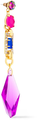 Elizabeth Cole 24-karat Gold-plated Crystal Earrings