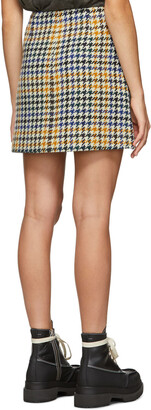 McQ Multicolor Check Topstitch Miniskirt