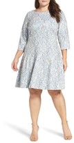 Thumbnail for your product : Eliza J Plus Size Women's Pintuck Lace Fit & Flare Dress