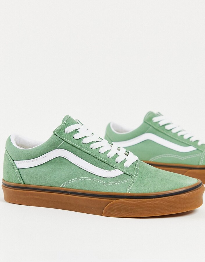 green vans with brown sole