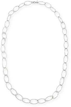 Armenta New World Silver Pointed Oval Link Necklace
