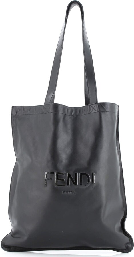 Fendi Pack Flat Shopper Tote Leather Tall