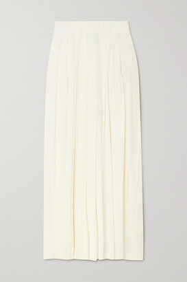 Akris Pleated Boucle Maxi Skirt - Ivory