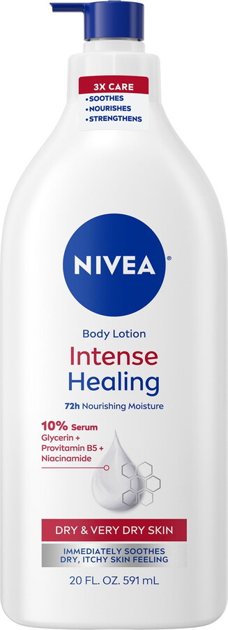Nivea Intense Healing Body Lotion for Very Dry and Itchy Skin, 72Hr Moisturizer, 20 fl oz