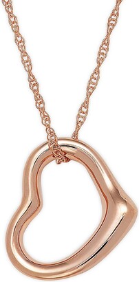 Saks Fifth Avenue 14K Rose Gold Open Heart Pendant Necklace