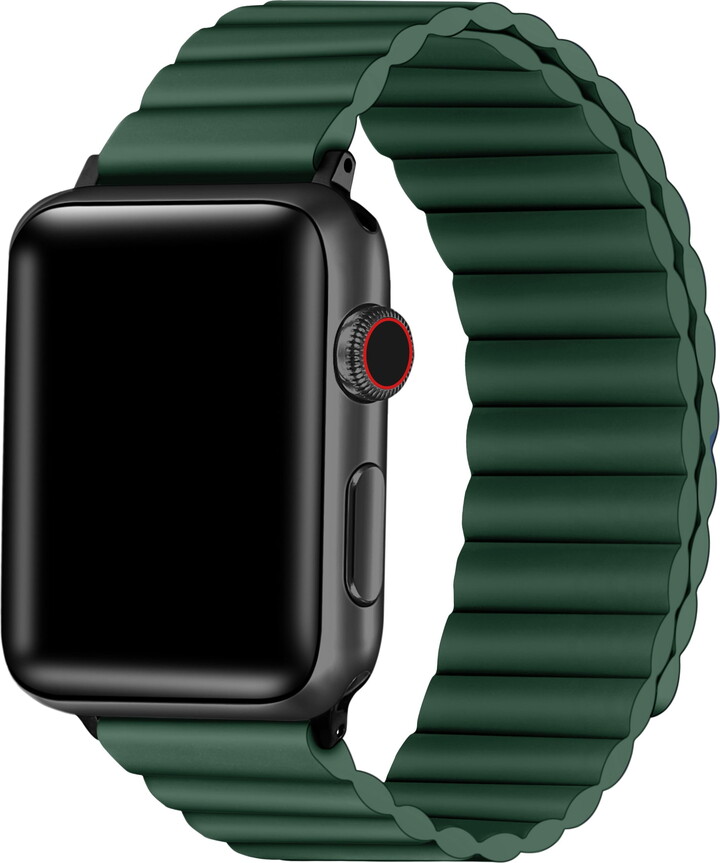 Posh Tech Unisex Green Magnetic Silicone Band for Apple Watch - Sizes 42mm/44mm/45mm
